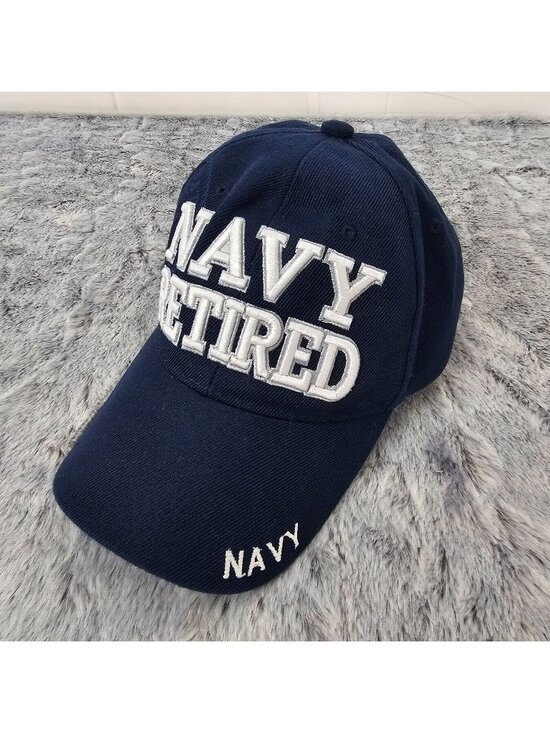 Unbranded Other - US Navy Retired Embroidered Baseball Cap Blue Strapback Military Hat